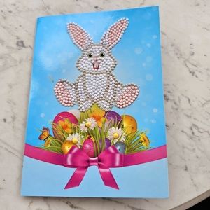 Easter Bunny Diamond Painted Greeting Card Basket Stuffer